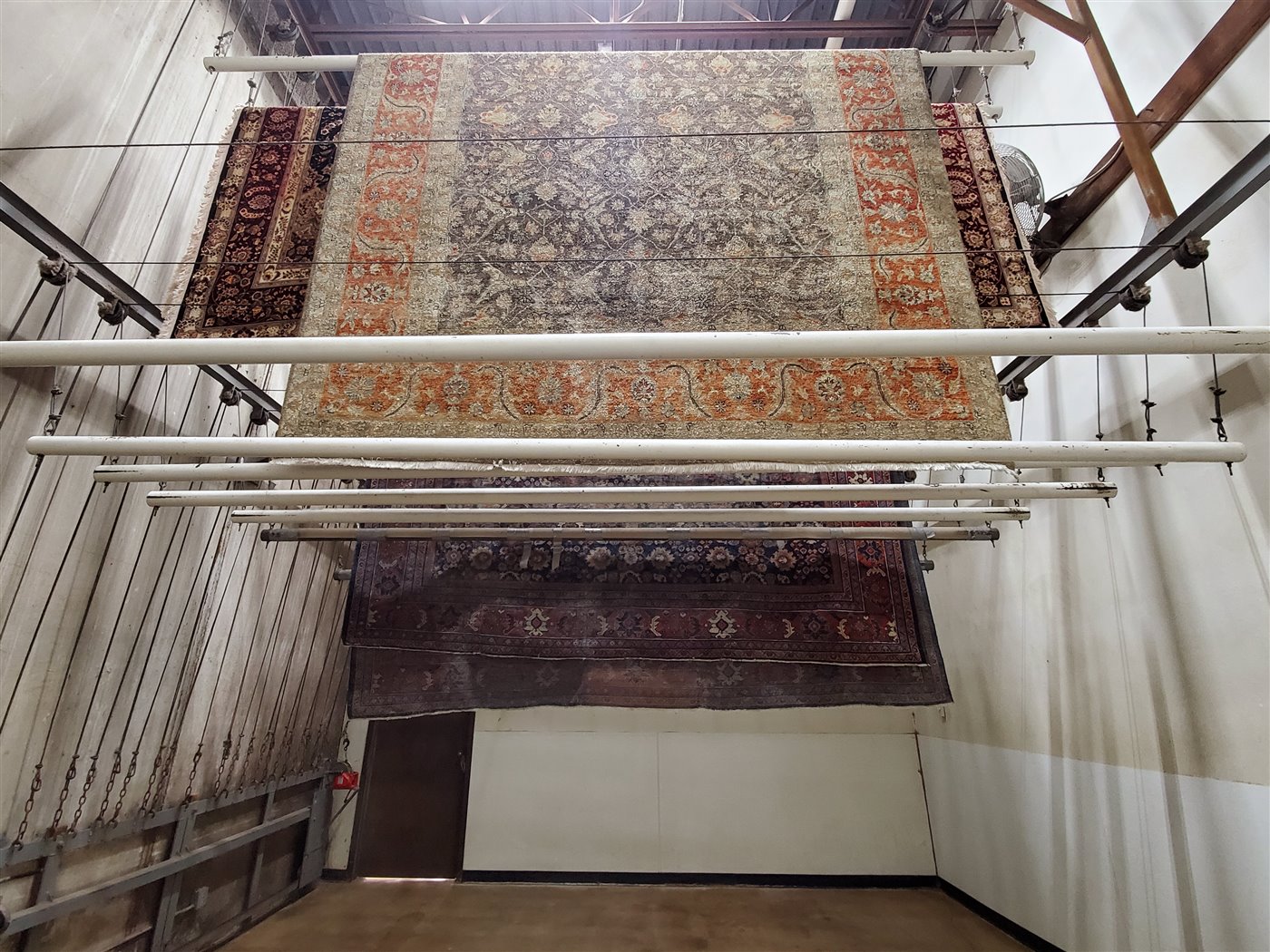 The rug is dried with a special drying method.